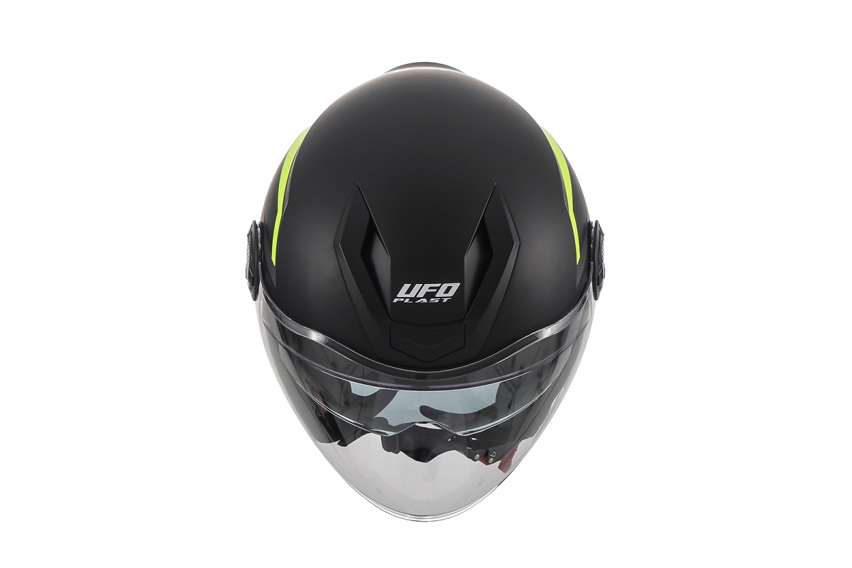 Spirit urban jet helmet black and neon yellow - Helmets - HE13003-KD - Ufo Plast