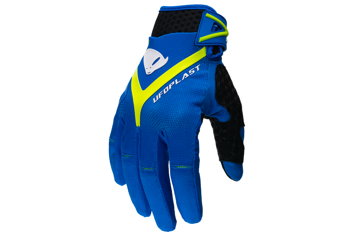 Motocross Hayes gloves blue and neon yellow - Gloves - GL13001-CD - Ufo Plast