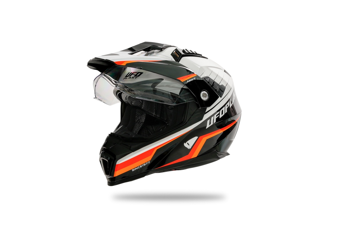 Motocross Aries helmet black and white - Helmets - HE13500-WK - Ufo Plast