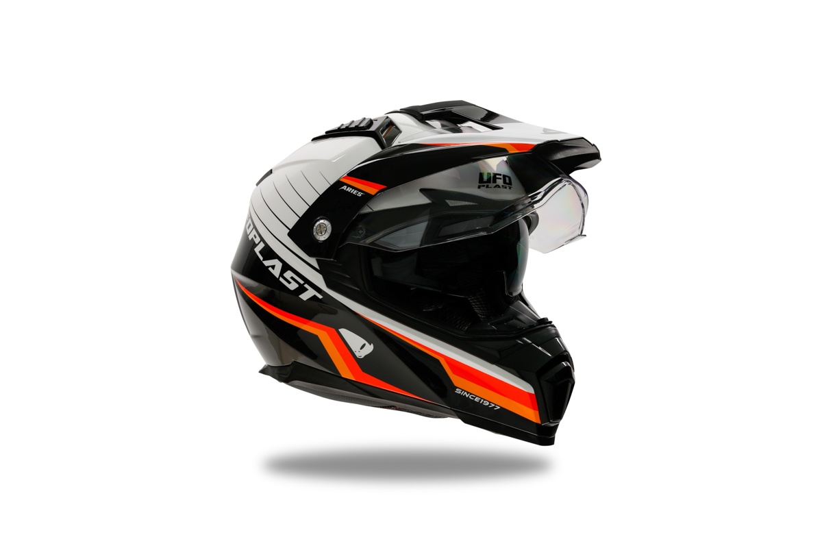 Motocross Aries helmet black and white - Helmets - HE13500-WK - Ufo Plast