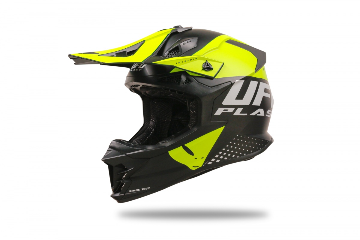 Motocross Intrepid helmet black and neon yellow - Helmets - HE13400-KD - UFO Plast