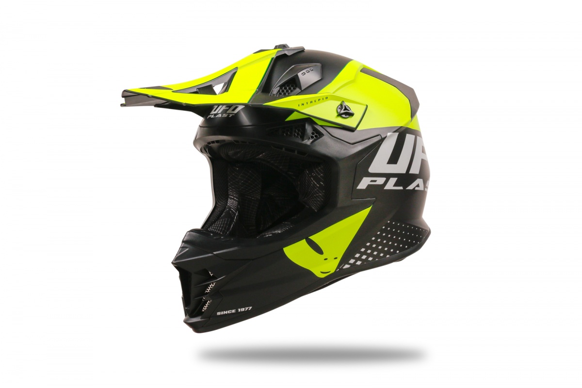 Motocross Intrepid helmet black and neon yellow - Helmets - HE13400-KD - UFO Plast