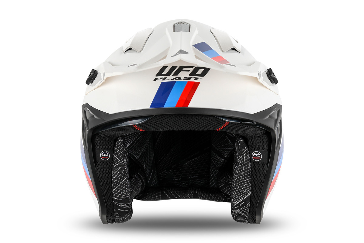 Sheratan cross jet helmet white, red, blue